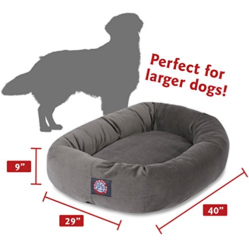 Suede Calming Dog Bed (Gray)