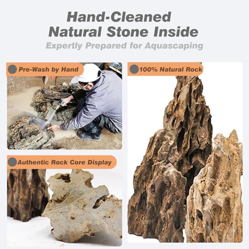 Aquarium Rock Dragon Stones 20lb Natural Rock for Fish Tank (20LB(2-8 inches))