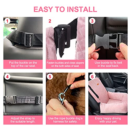 Dog Car Seat for Small Medium Dogs Pet Up to 40 lbs Pink (Medium / Pink)