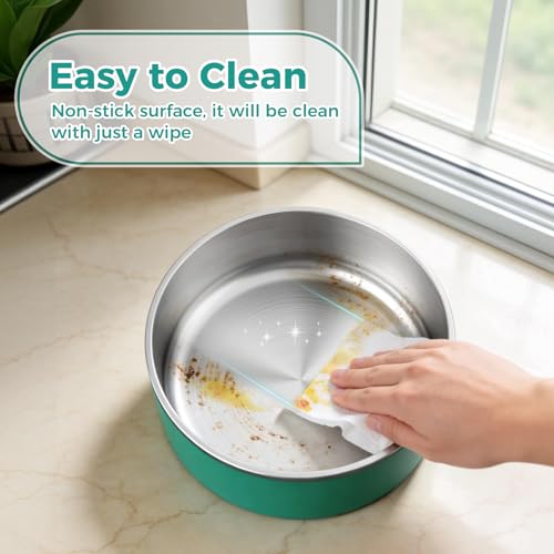 Dog Bowl Stainless Steel Food and Water Bowl (40 oz / Deep Green)