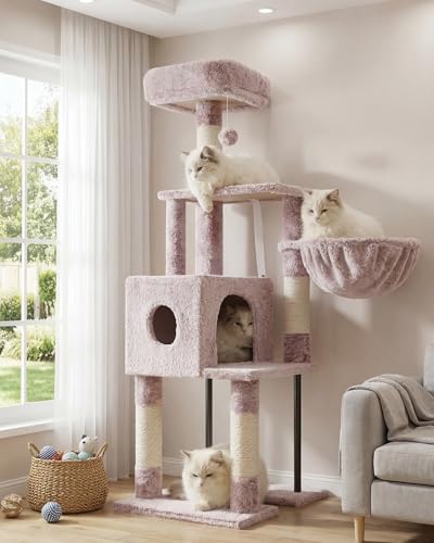 Cat Tree with Toy (Rosy Brown / 49.2 inch)