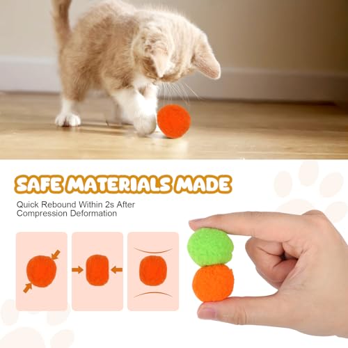 50Pcs Cat Toys Pom Pom Balls with 1 Launcher Set (1 launcher & 50 balls)