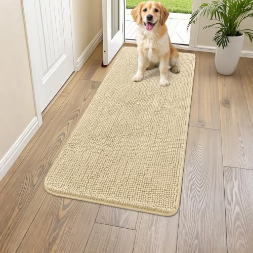 Dog Door Mat for Muddy Paws 47x17 (Cream White / 47"X17")