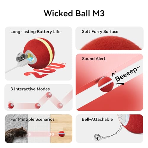 Interactive Cat Ball Toy (Red)