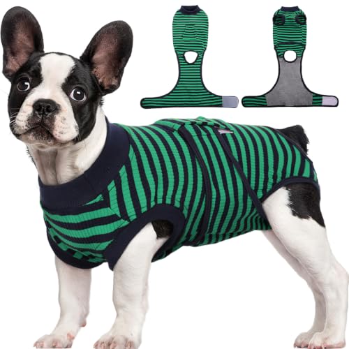 Recovery Suit for Dogs Cats (M (Back:13.4-16.1'', Weight:14-25 Lb) / Forest Stripe)
