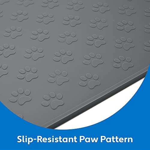 100% Waterproof Dog Food Mat (Gray / 22"L x 14"W)