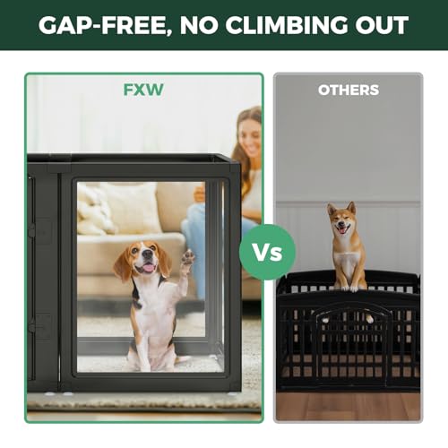 AuraSpace Clear Acrylic Indoor Dog Playpen (Black / 35"H)