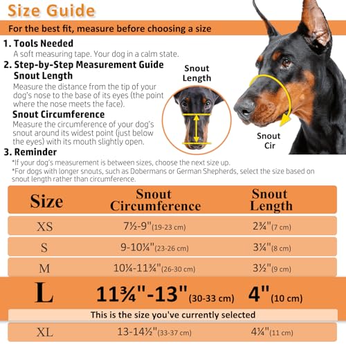 Dog Muzzle Humane Basket Muzzle for Large Dogs Biting (L)