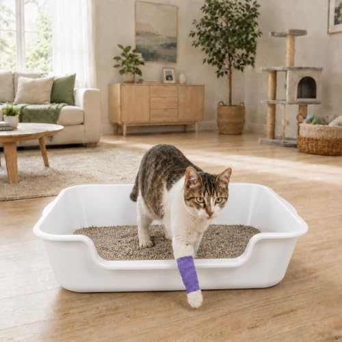 Extra Large Low Entry ABS Cat Litter Box (Large (Pack of 2) / White)
