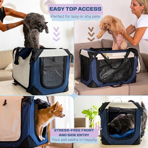 Large Cat & Small Dog Carrier (Red / 24.0"L x 16.0"W x 16.0"H)