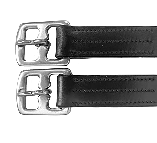 Genuine Leather English Stirrup Leathers (54 us / Black)