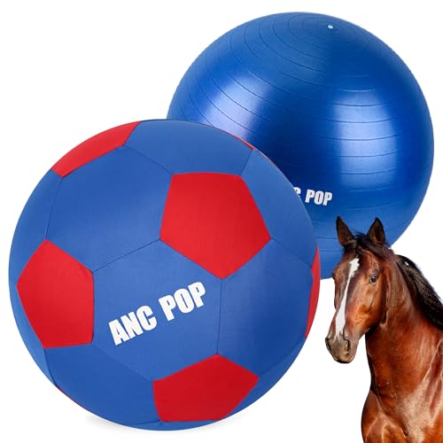 Herding Ball for Horse Ball & Cover 40" Large for Play Herding Ball Horse Toys for Horse (Blue and Red / 40 inches)