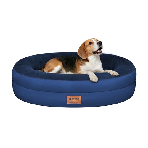 Waterproof Orthopedic Dog Bed for Medium Dogs (Navy / 35"L x 25"W x 7"Th)
