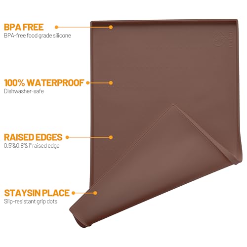 Dog Feeding Mat (Brown / 28"l X 18"w)