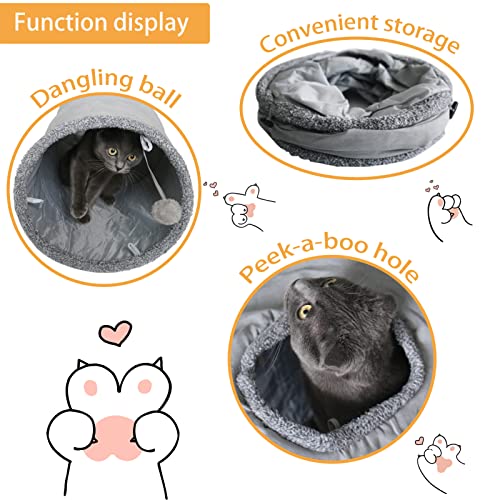 Cat Tunnel for Indoor Cats (Grey)