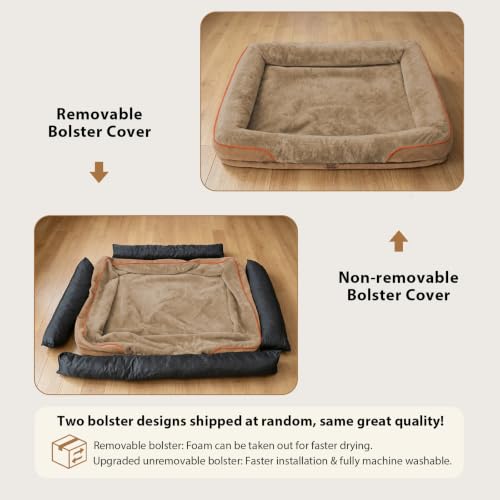 Orthopedic Waterproof Dog Bed for Medium and Large Dogs (Coffee / 36"L x 27"W x 7"Th)