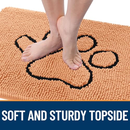 Dog Door Mat for Muddy Paws 48x30 (Orange / 48" X 30")