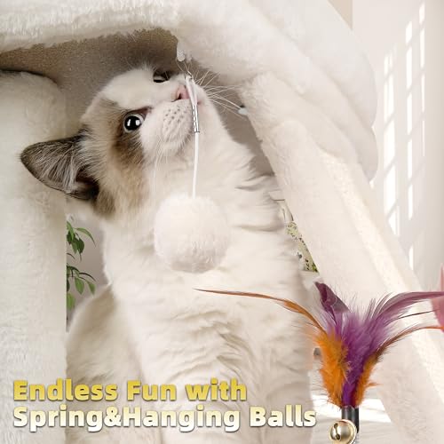 Cat Tree Cat Tower with Cat Scratching Post for Indoor Cats (Beige)
