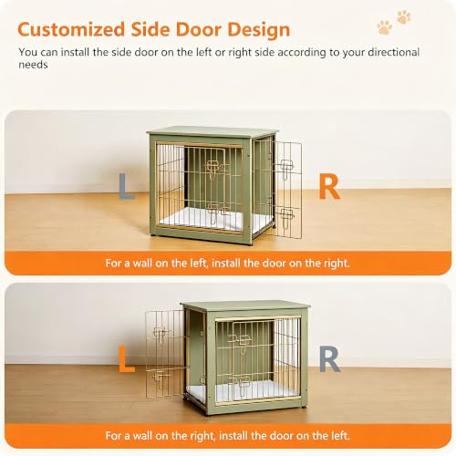 27" Dog Crate Furniture (Green / 27.2"L x 20.1"W x 23.6"H)