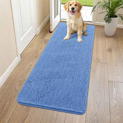 Dog Door Mat for Muddy Paws 59x20 (Cornflower Blue / 59"X20")