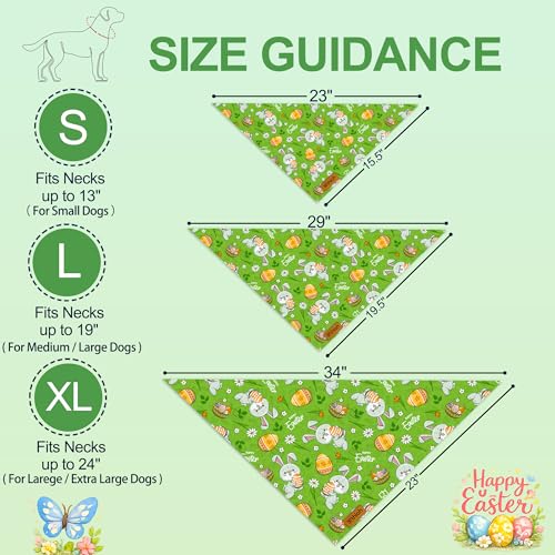 Easter Dog Bandana (Small / Easter-Green, Pink)