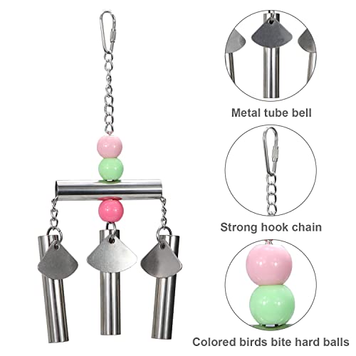 Bird Stainless Steel Bell Toys Hanging Pipe Chew Bite Toy
