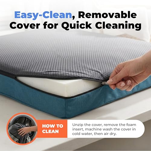 Orthopedic Dog Bed with Memory Foam (Blue / 30" x 20" x 3")