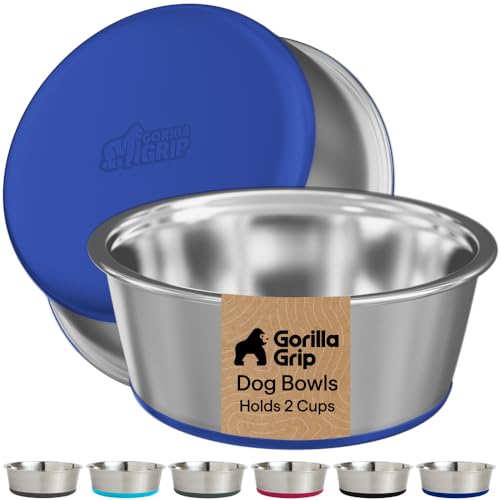 Dog Bowls Food Grade Stainless Steel (Royal Blue / 2 Cup (Set of 2))