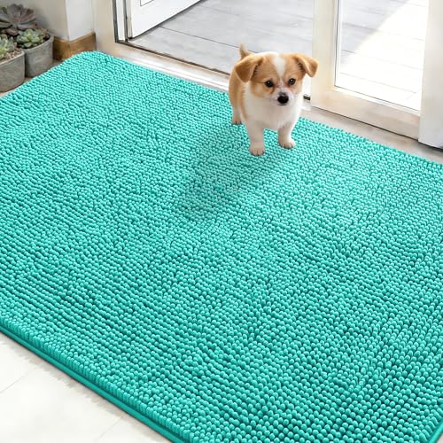 Dog Door Mat for Muddy Paws 50x30 (Teal / 50" X 30")