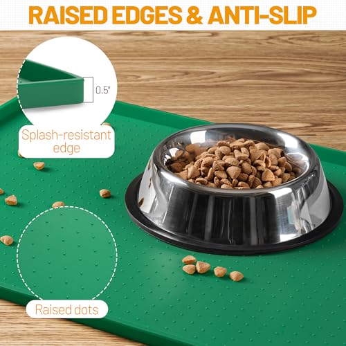 Dog Feeding Mat (Hunter green / 24"l X 16"w)