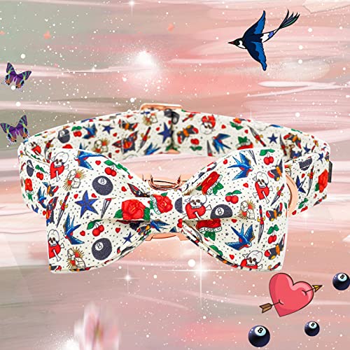 Valentine's Dog Collar with Bow (Rose / Medium (Pack of 1))