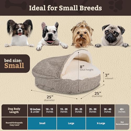 Cozy Cave Dog Bed (25.0"L x 25.0"W x 8.0"Th / Merlin Linen)