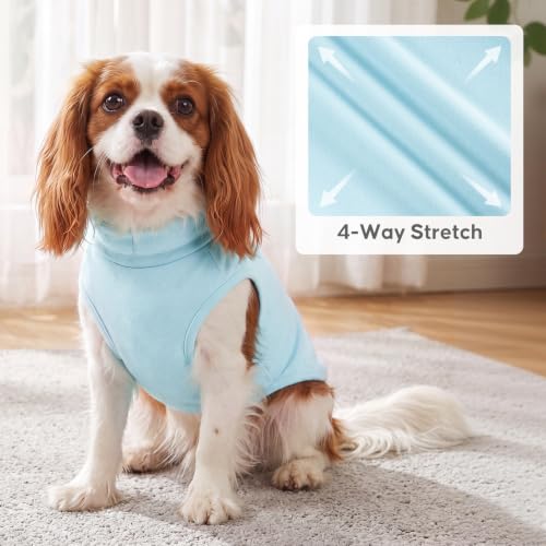 2Pack Dog Sweater for Small Dogs Soft Pet Coats Fleece Sweatshirt (Medium (7-11lbs) / 6# Stripe+blue)