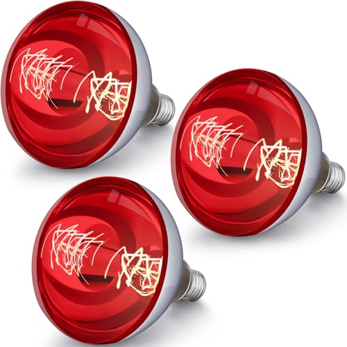 3 Pack Heat Lamp Bulbs 250 Watt (Red)