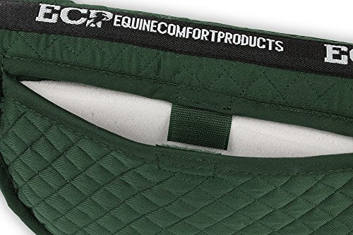 Adjustable Shock Absorbing Memory Foam Half Saddle Pad (Hunter Green)