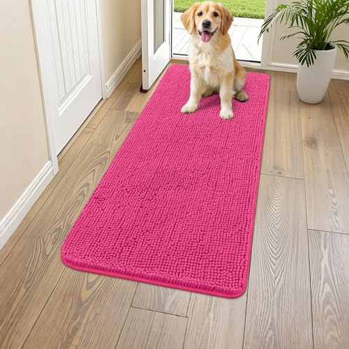 Dog Door Mat for Muddy Paws 45x27 (Hot Pink / 45"X27")