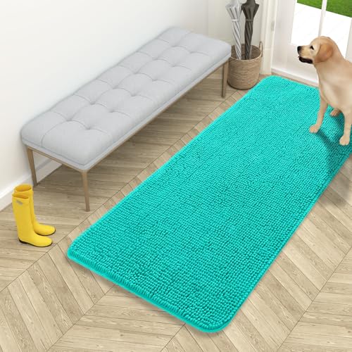 Dog Door Mat for Muddy Paws 54x24 (Teal / 54" X 24")