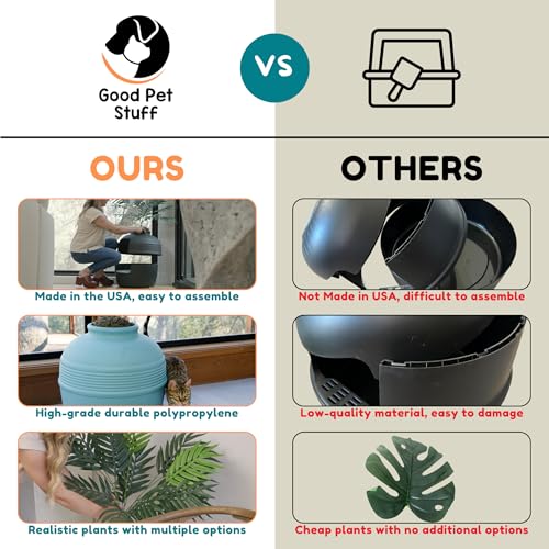 Original Hidden Litter Box Planter (Palm Plant / Essentials Kit / Charcoal Black)