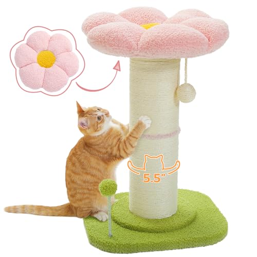 Flower Cat Scratching Post (Thick Post / Pink FLower)
