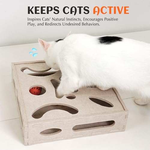 Felt Cat Puzzle Toy (Cat Puzzle Toy Box / Beige)