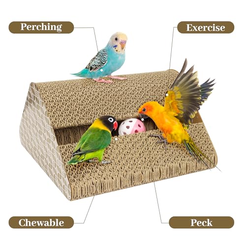 Parrot Cardboard Toy with Jingle Ball (LARGE size)