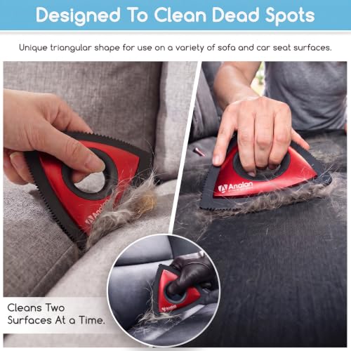 Mini Pet Hair Remover for Car Detailing Dog Hair Tool Brush (Red)