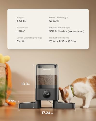 Automatic Cat Feeder for 2 Cats Pets