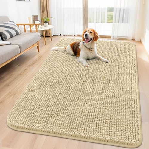 Dog Door Mat for Muddy Paws 59x35 (Cream White / 59"X35")