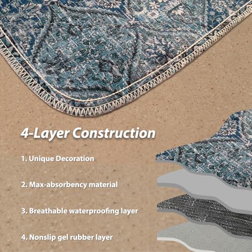 4PACK Washable Pee Pads for Dogs (18x24 Inch (Pack of 4) / Blue/Multi)