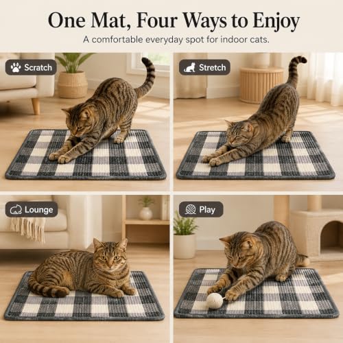 Cat Scratcher Mat (Black White)
