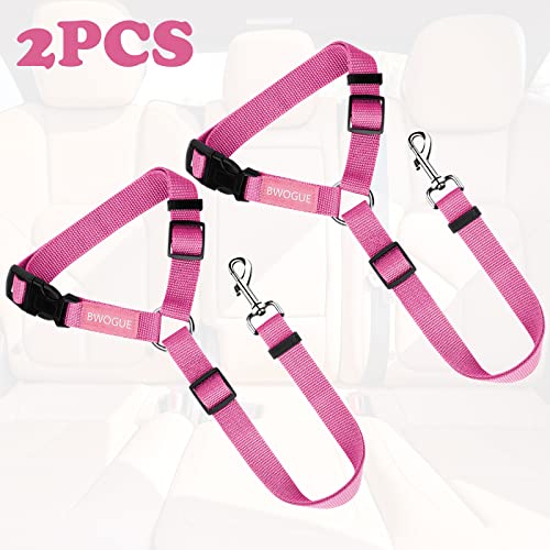 2 Pack Dog Seat Belt for Car (Pink)