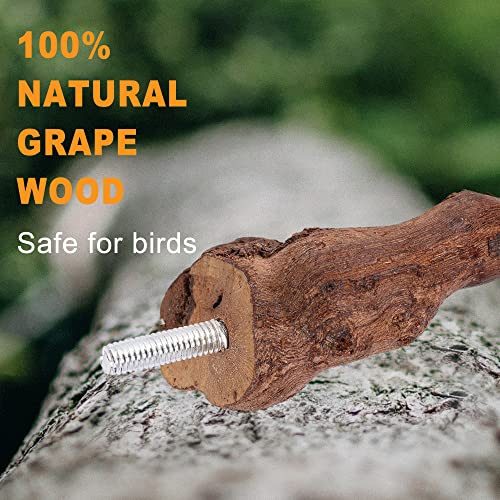 2pc Bird Perch Stand Grapevine Wood Stick Perch Swing Bird Cage Toy (2 Packs Sticks)