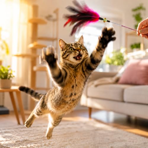 Cat Feather Wand Toy Set