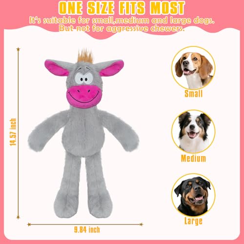 Squeaky Plush Dog Toy for Small & Medium Breeds (L-pink donkey)